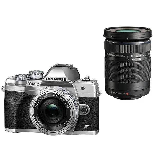【OLYMPUS】E-M10 MarkII + 14-42 + 40-150 Olympus OM-D E-M10 Mark II 14-42mm 40-150mm Black JAPAN [TOP MINT