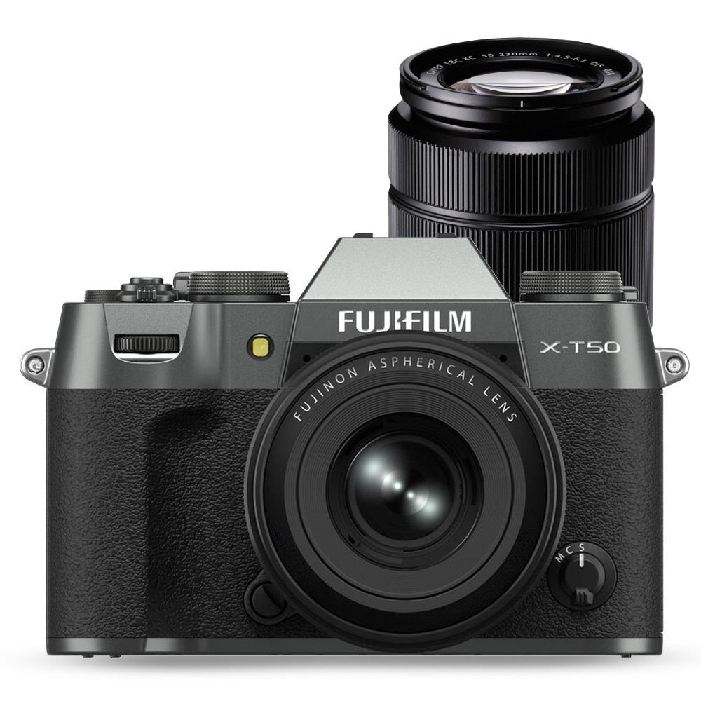 Fujifilm X-T50 + XC 35mm F2 & XC 50-230mm Twin Kit - Charcoal
