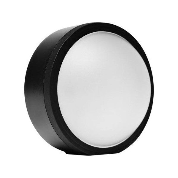 Black cylindrical lens attachment with white diffusion dome, shown at three-quarter angle against white background