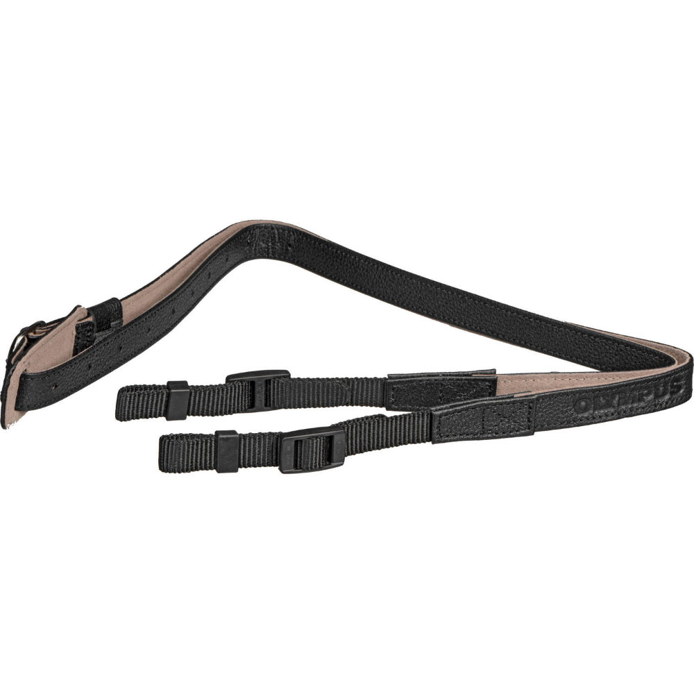 OM System CSS-S109LL Genuine Leather Shoulder Strap Black