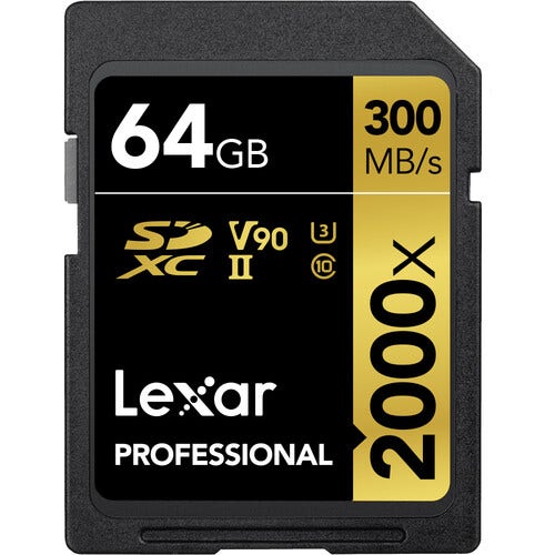 Lexar Professional 2000x 64GB SDXC UHS-II V90 Memory Card
