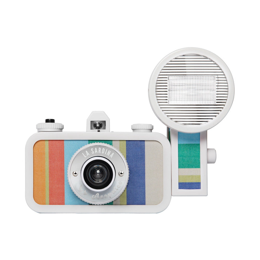 Lomo La Sardina 35mm Film Camera with Fritz the Blitz Flash - Acapulco Caleta Edition