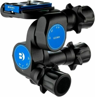 BENRO GD3WH 3-Way Geared Tripod Head with Arca-Swiss Quick Release Plate
