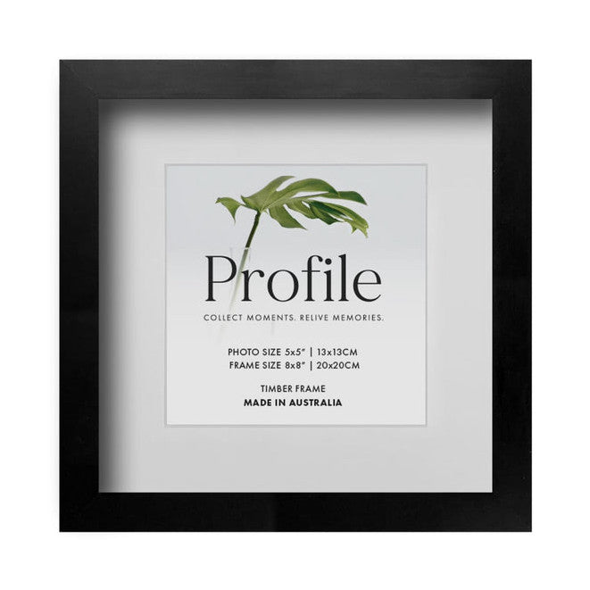 Brighton Black Square Shadow Box Picture Frame 20x20cm (5x5 inch image)