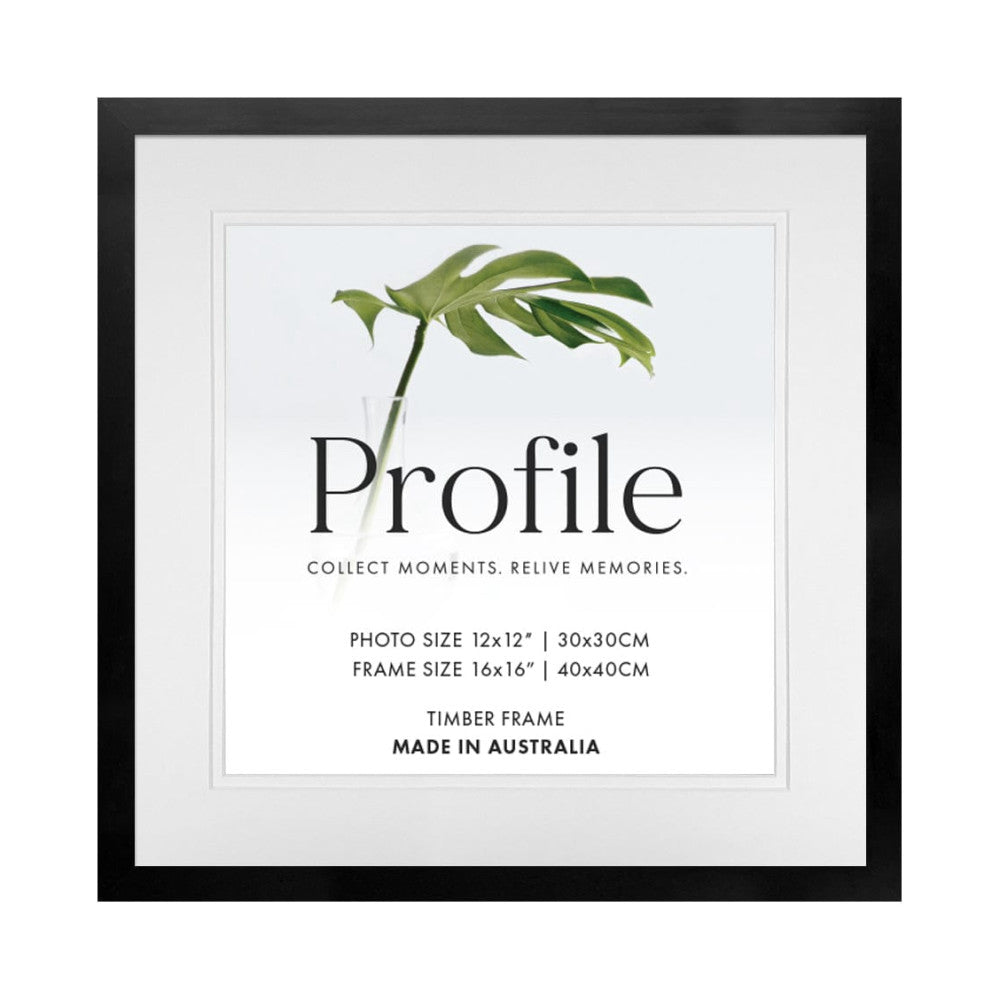 Profile Deluxe Black 16x16 Frame - 12x12 Opening