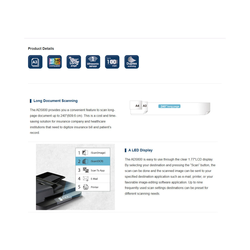 AVISION AD5800 A3 Flatbed Scanner