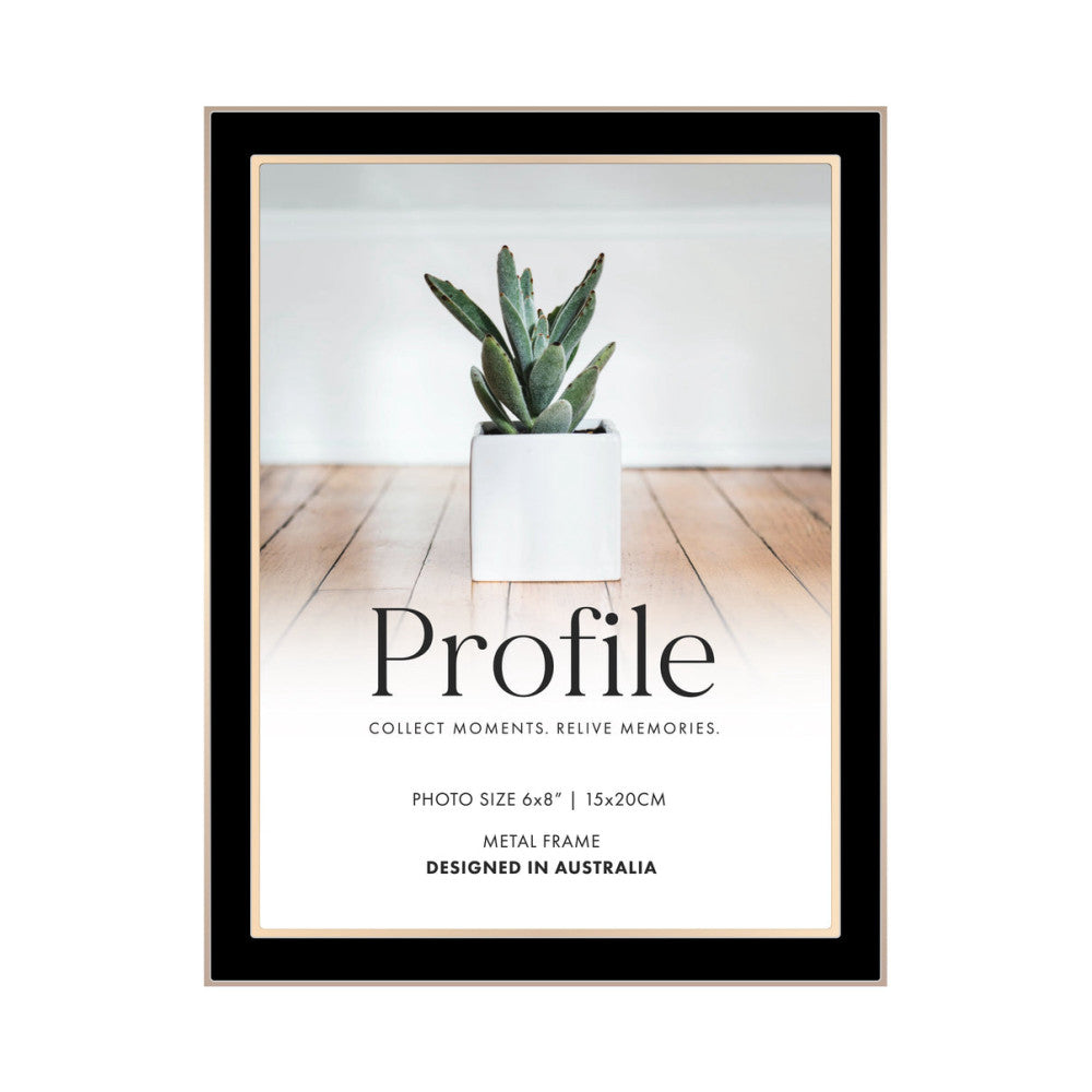 Profile Eternal Black/Rose Gold 6x8 Metal Photo Frame