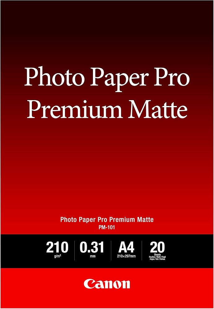 Canon PM-101 A4 Premium Matte Photo Paper 20 Sheets