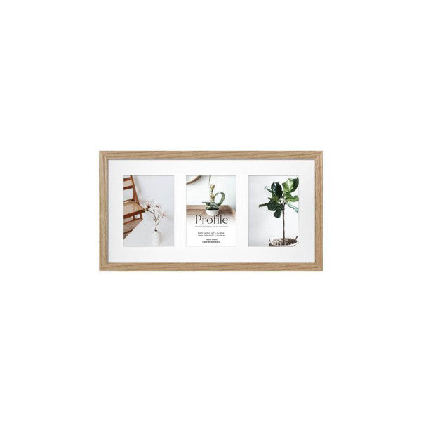 Profile Deluxe Polar Birch 10x20 Photo Frame for Three 5x7 Photos