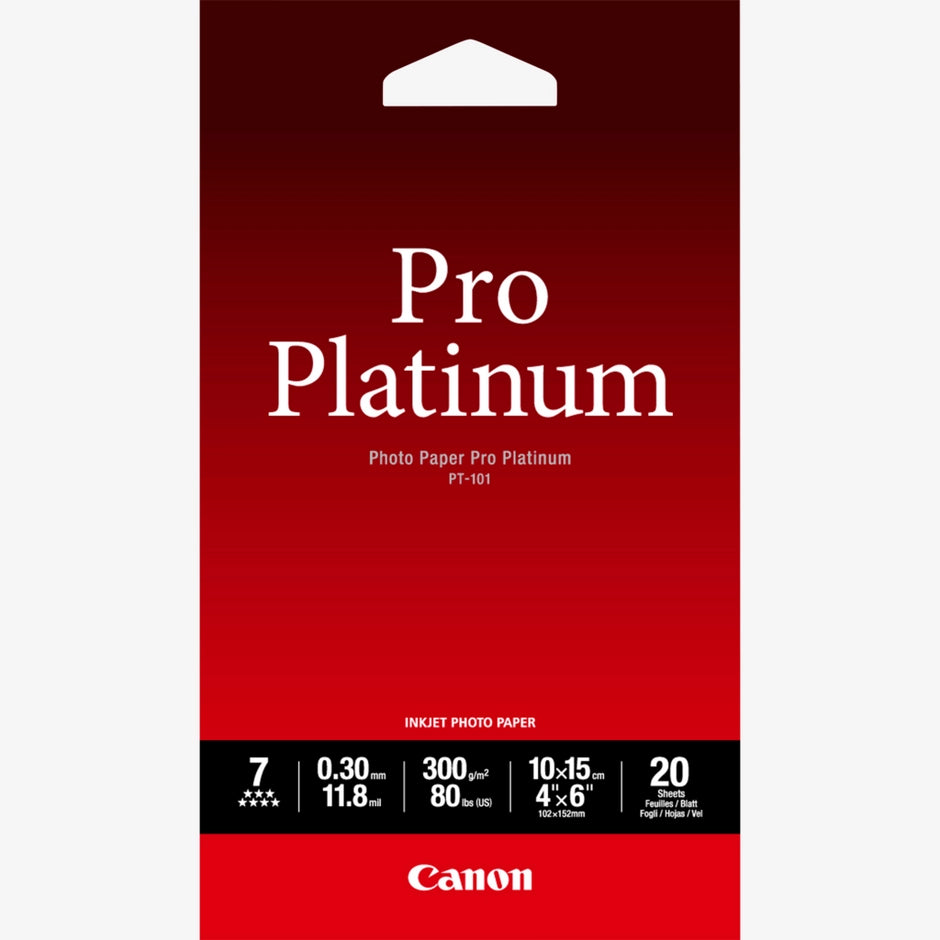 Canon Photo Paper Pro Platinum 4x6 20 Sheets