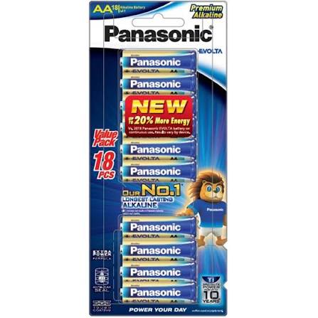 Panasonic Evolta AA Alkaline Batteries 18 Pack