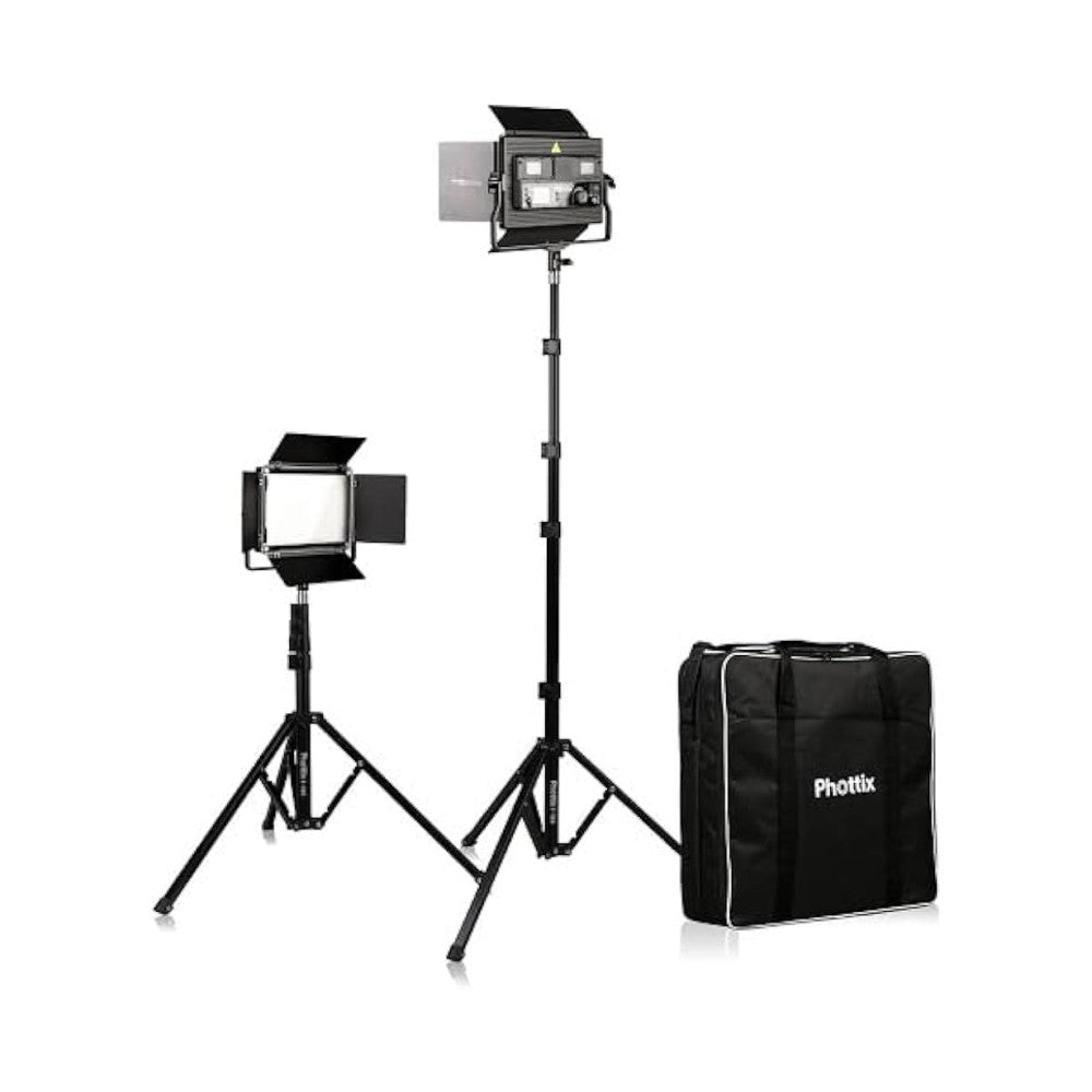 Phottix Kali 50RA RGB Twin LED Light Kit With 2x LED Panels and 2x Light Stands