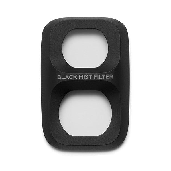 Black rectangular filter with two circular openings and "BLACK MIST FILTER" text, shown against white background.