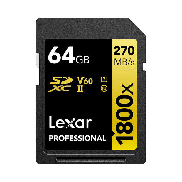 Lexar Professional 64GB GOLD SD Card V60 UHS-II