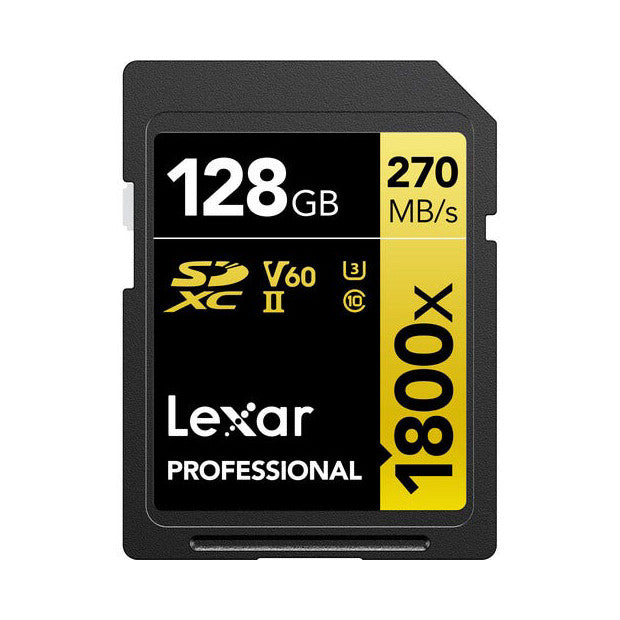 Lexar Pro 128GB GOLD SD Card V60 UHSII 270MB/s