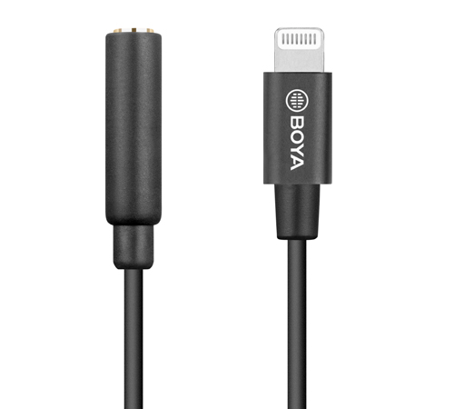 BOYA BY-K3 3.5mm Female TRRS to Lightning Adapter Cable