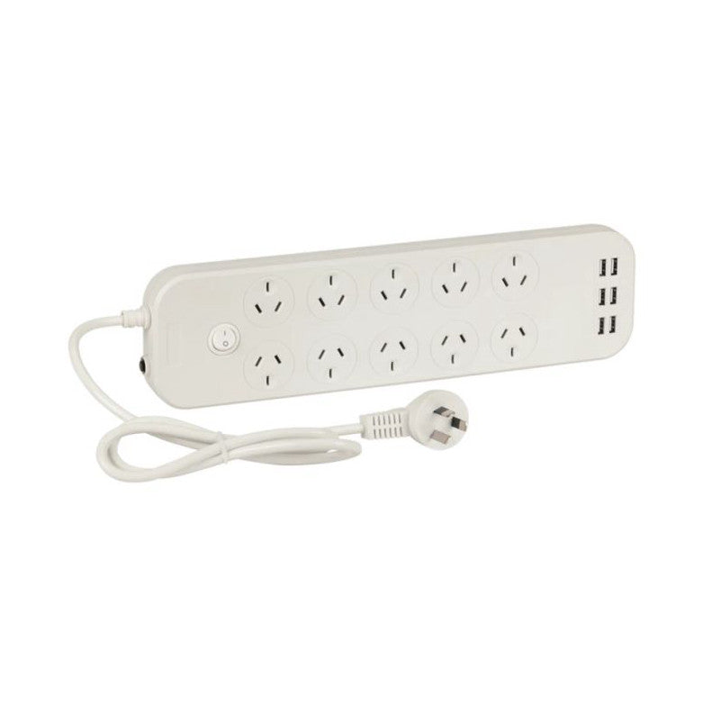 Jackson PT1055 10 Outlet Powerboard with 6 USB Ports