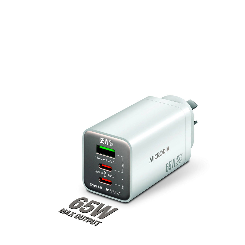 MICRODIA SMARTCube Nano 65W USB 3-Port Wall Charger White