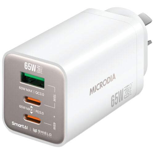 MICRODIA SMARTCube Nano 65W USB 3-Port Wall Charger White