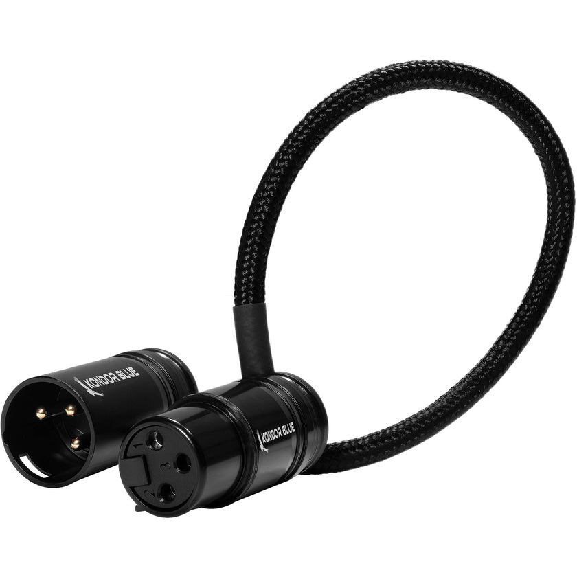 Kondor Blue XLR Cable 20cm Right Angle - Black