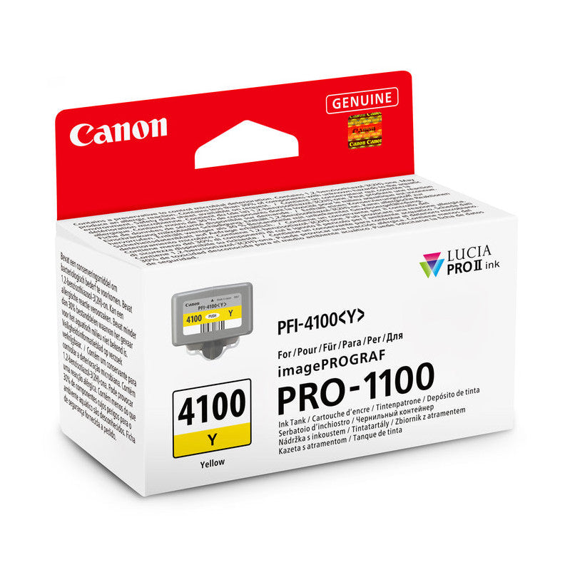 Canon PFI-4100 Y Yellow Pigment Ink Tank for imagePROGRAF PRO-1100