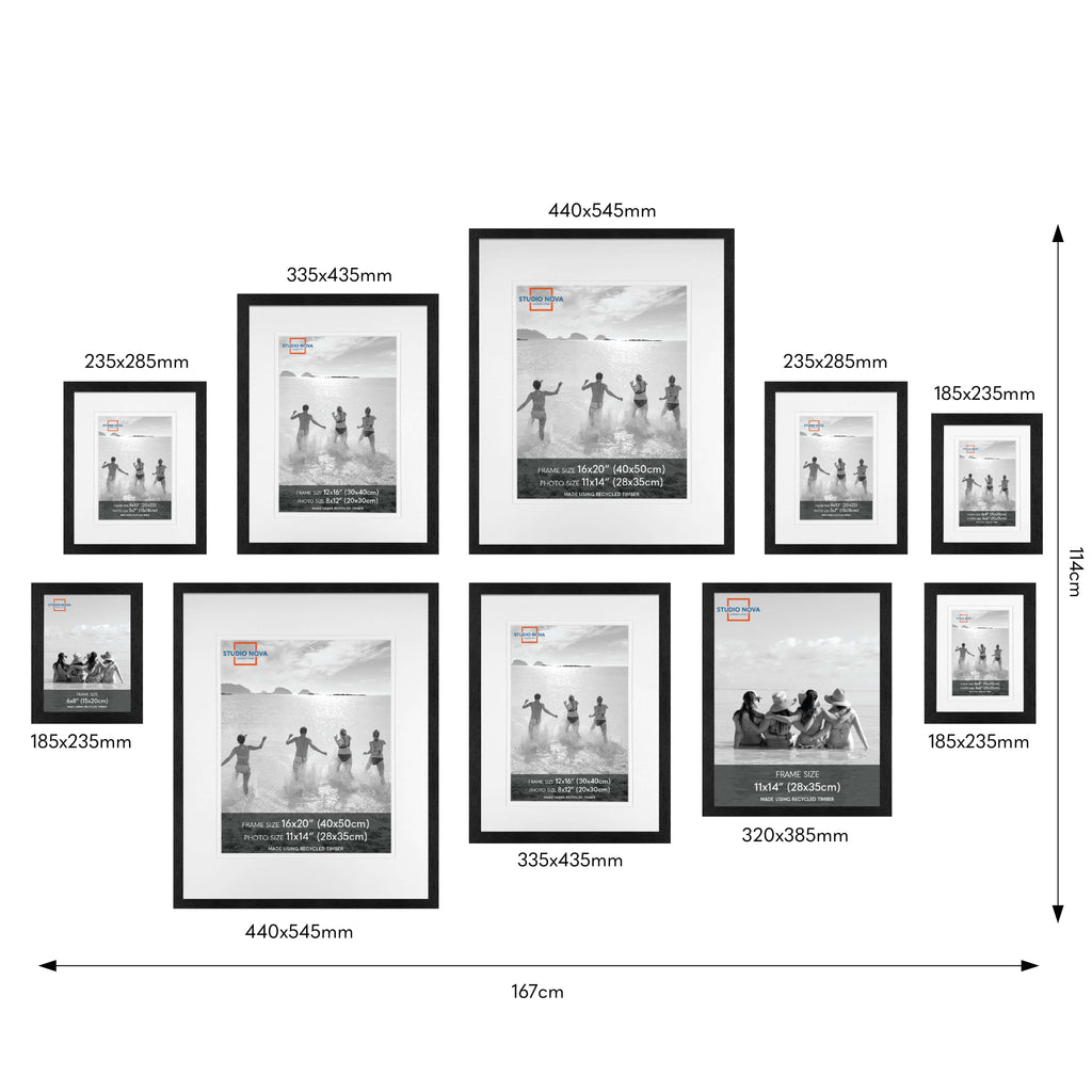 Studio Nova Black Wall Frame Set - 10 Frames
