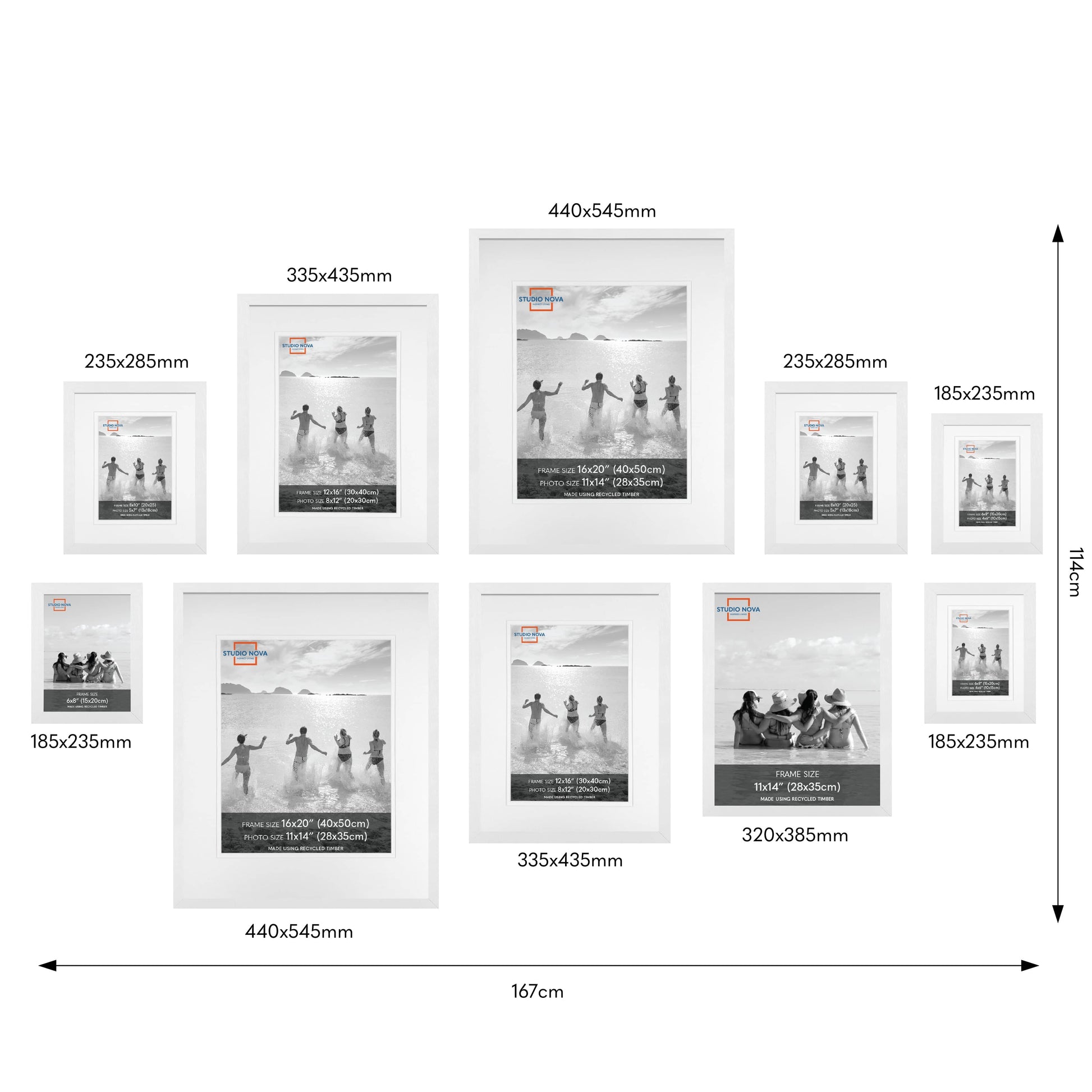 Studio Nova White Wall Frame Set - 10 Frames