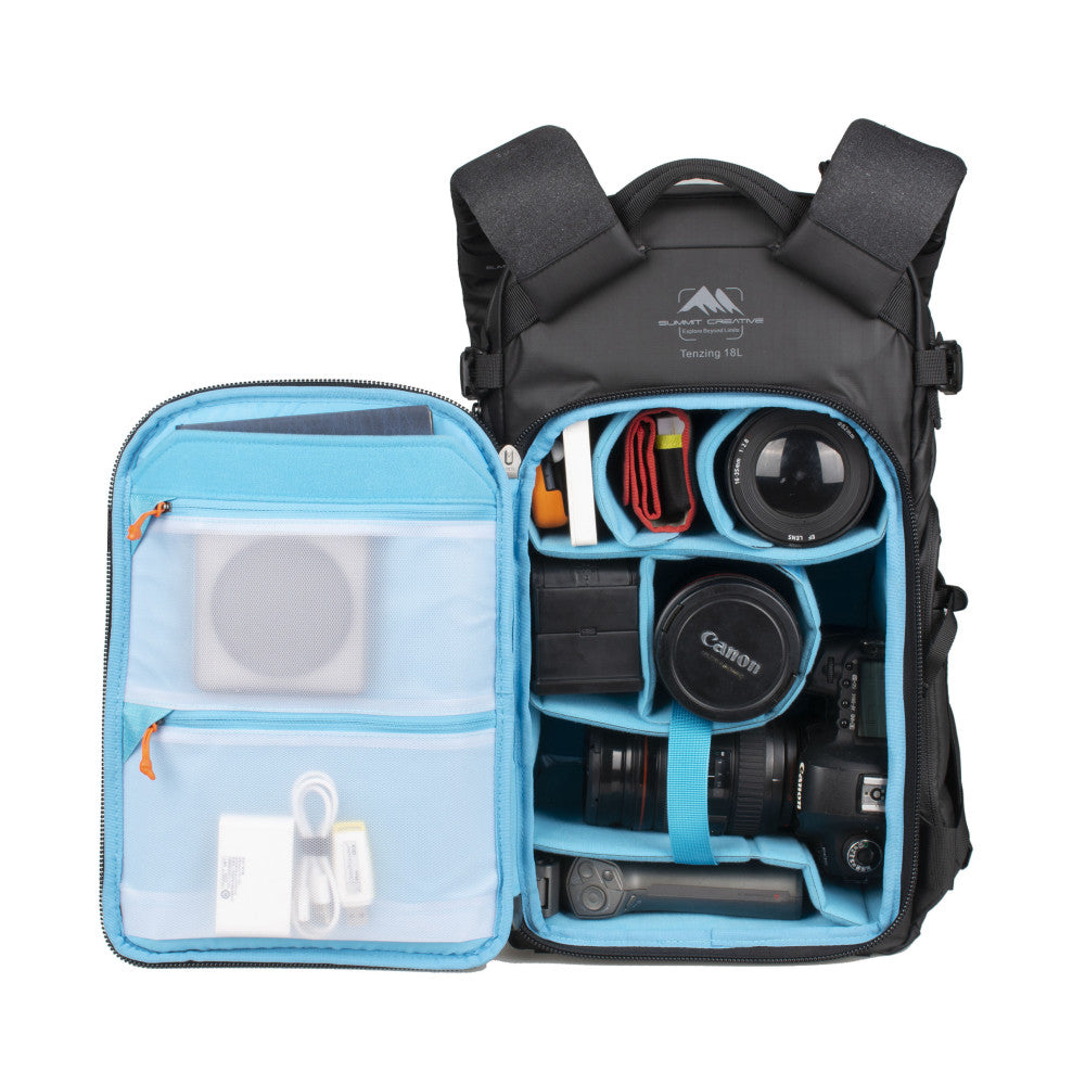 Summit Creative Tenzing 18L Small Zip Top Camera Backpack Black