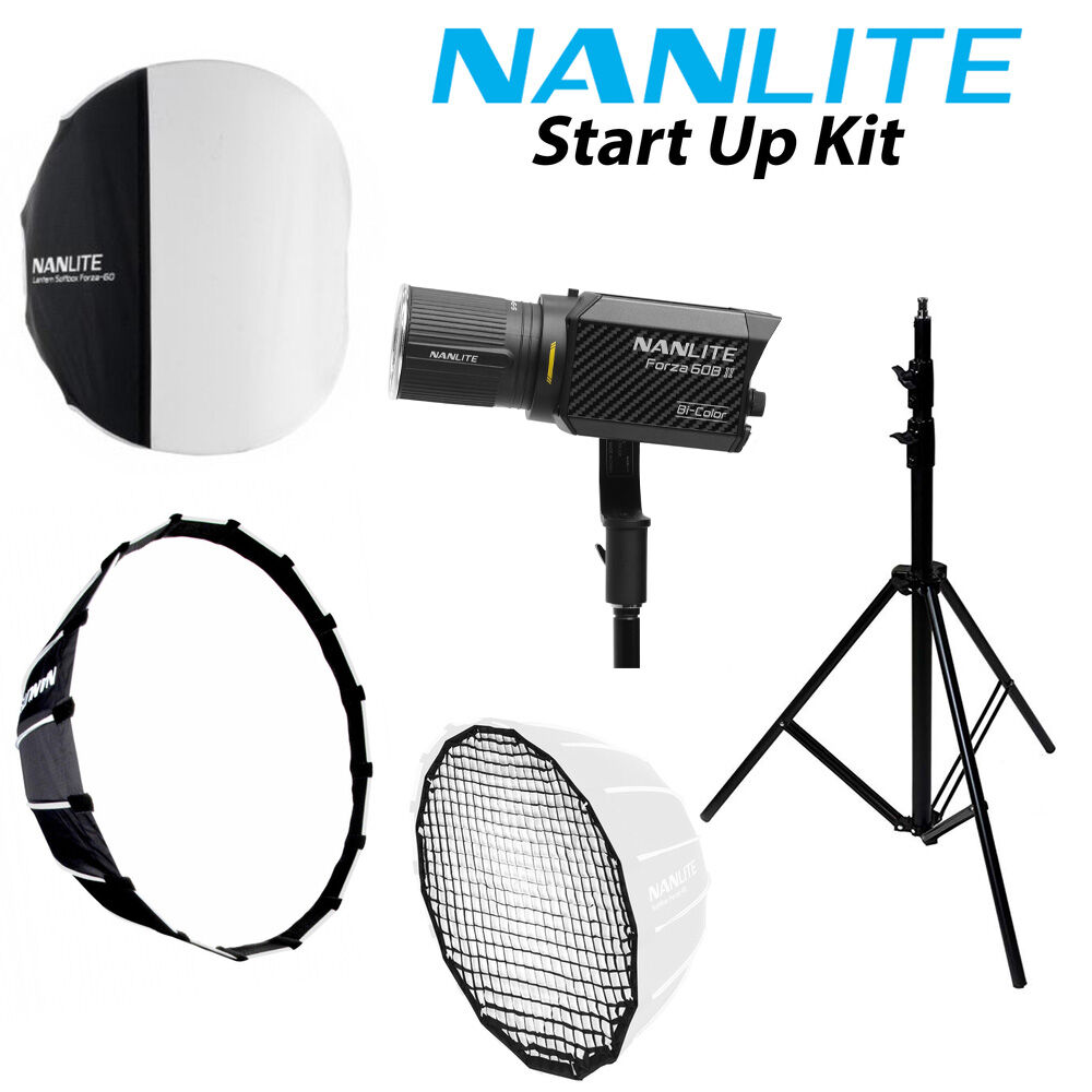Nanlite Forza 60B MK II Start Up Kit with Lantern, Softbox, Grid and Stand