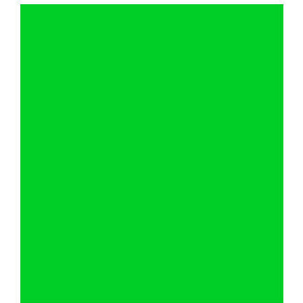 Flat front view of a bright green muslin fabric background material displayed against a white background.