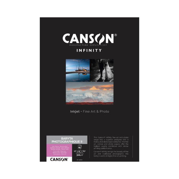 Canson Infinity Baryta Photographique II 310gsm A3+ 25 Sheets