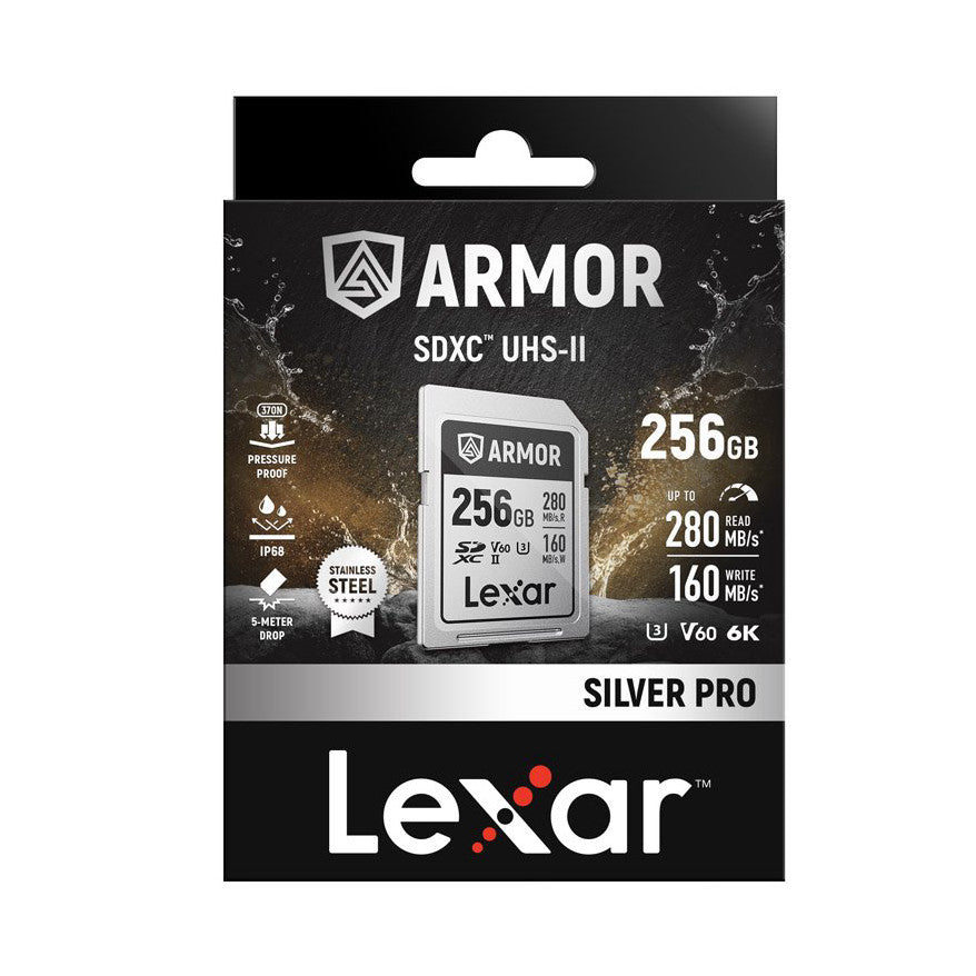 Lexar Pro 256GB ARMOR SILVER PRO SDXC Card UHS-II 280MB/s