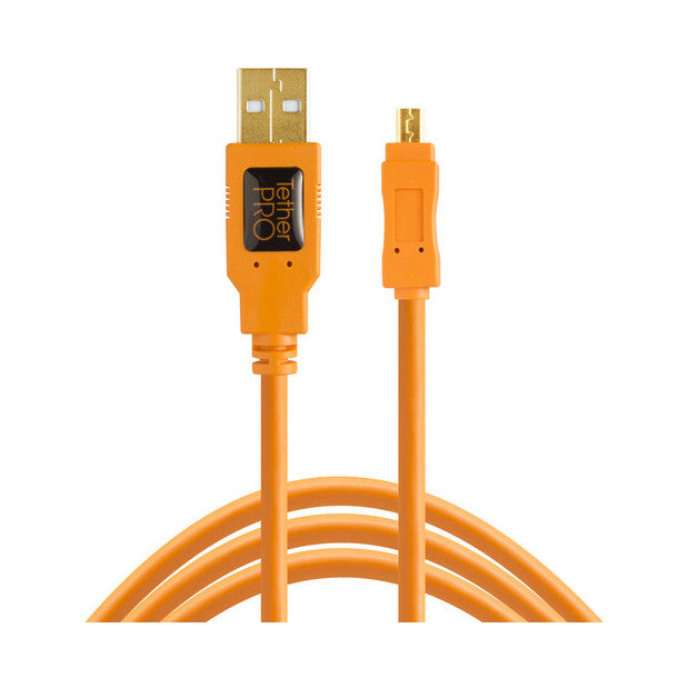 Tether Tools TetherPro USB 2.0 Male to Mini-B 8-Pin Cable 4.6m Orange
