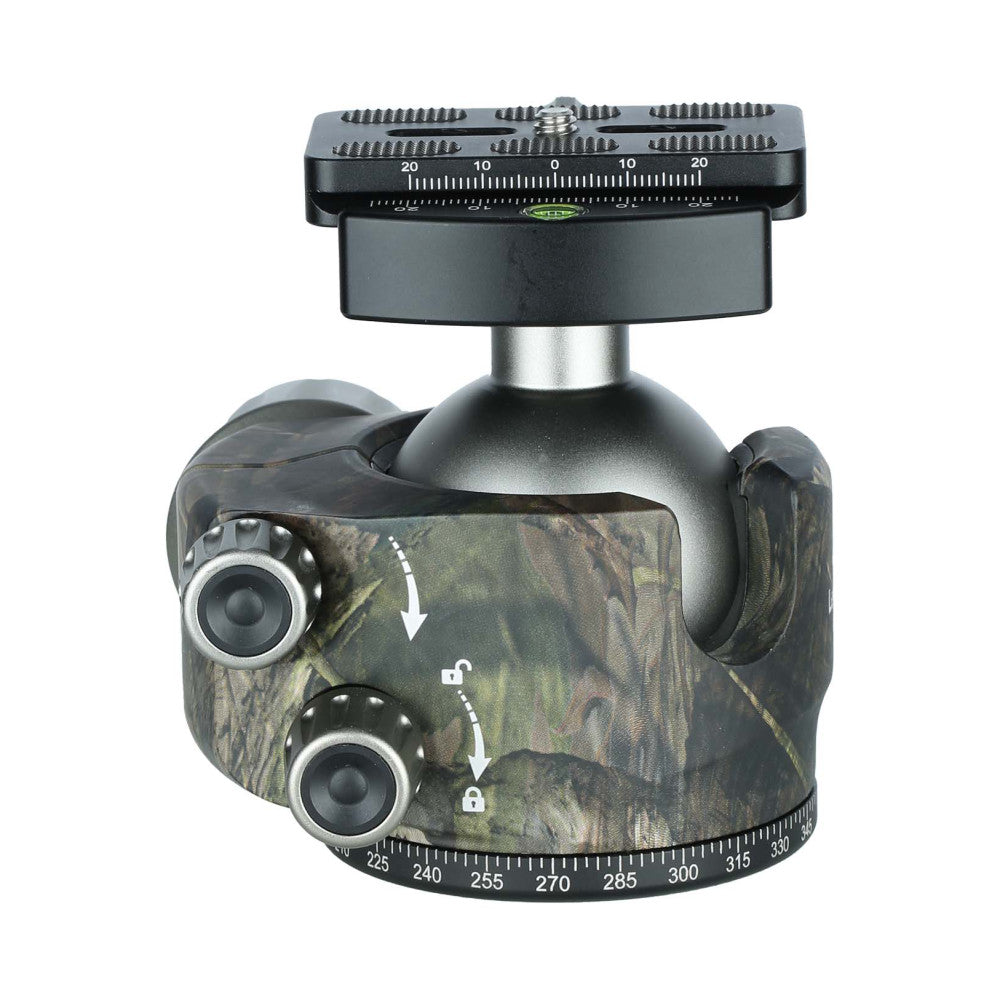 Leofoto LH-55LR 55mm Low Profile Ball Head with LR-70 Quick Release Lever Clamp and QP-70N Plate