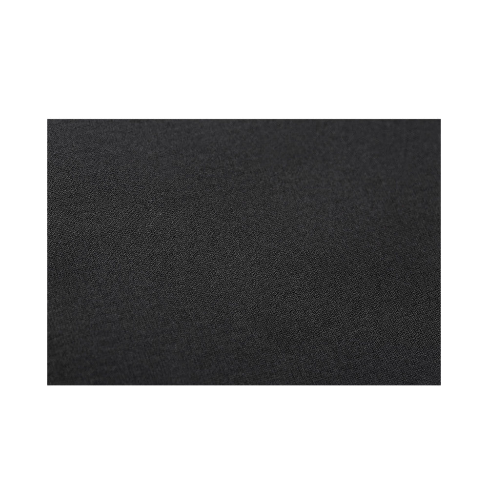 Close-up detail view of black neoprene leg wrap material showing textured surface texture and weave pattern.