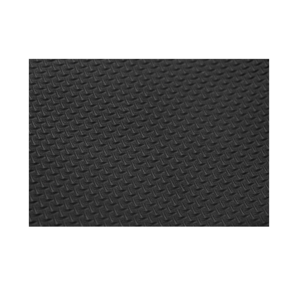 Close-up detail of textured black rubber material with diagonal diamond tread pattern on tripod leg wrap.