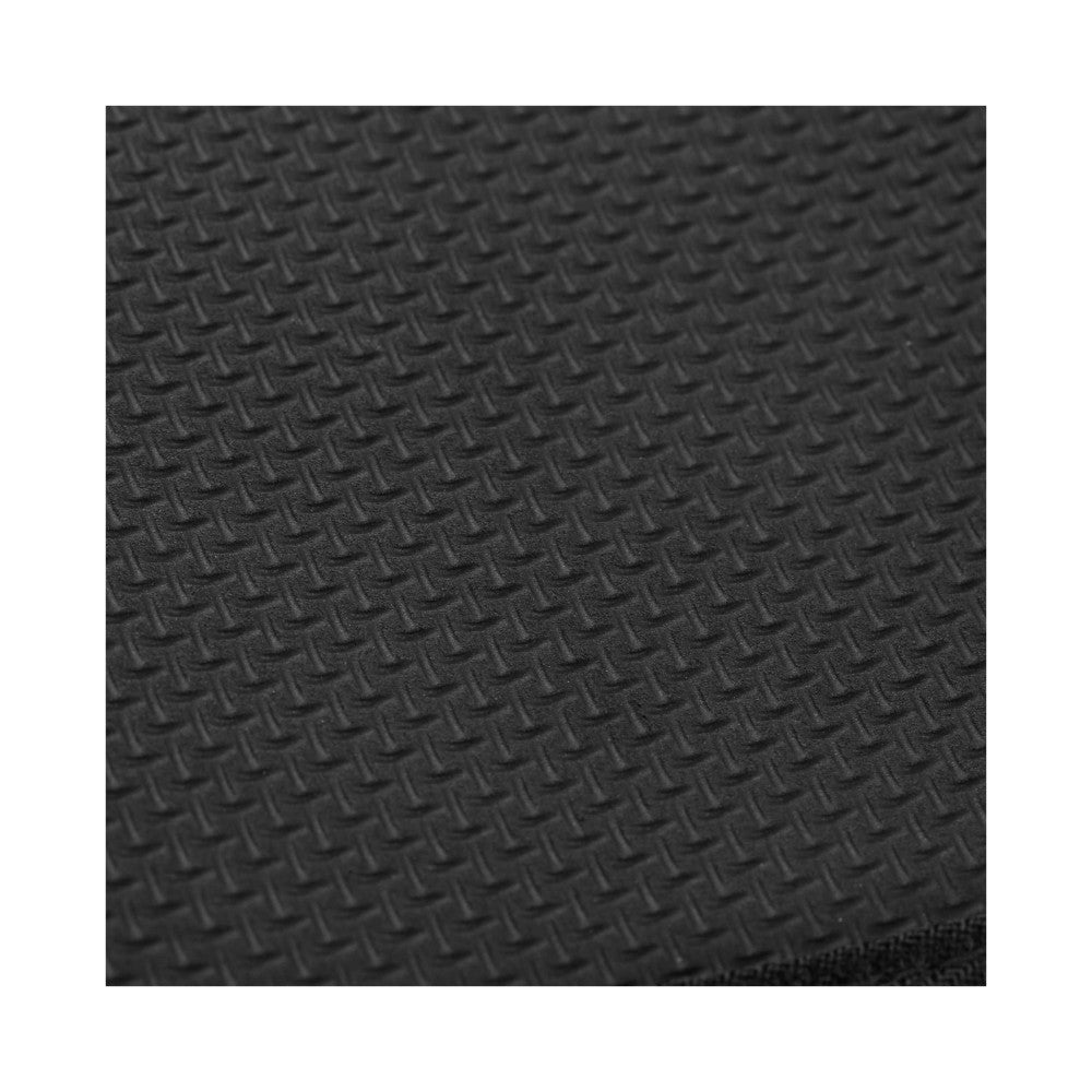 Close-up detail of textured neoprene leg wrap surface showing diagonal quilted pattern in charcoal gray.