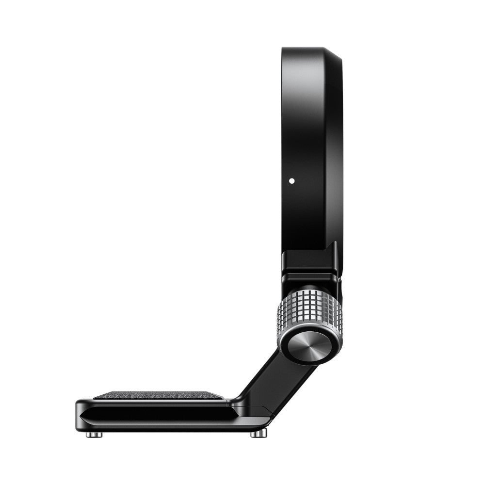 Black lens collar mount with adjustment knob shown in side view against white background