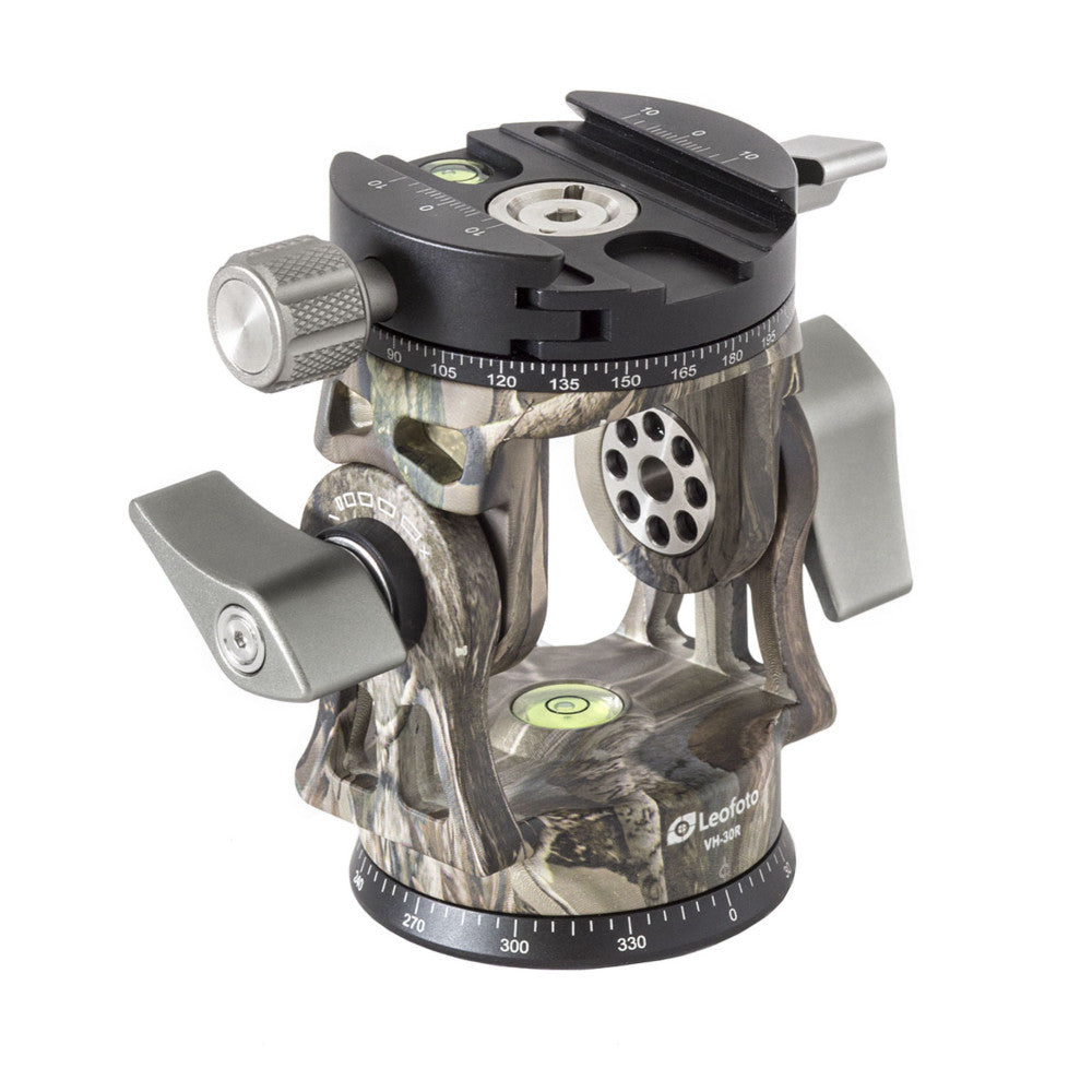 Leofoto VH-30R 2-Way Monopod Head with Panning Clamp and PU-100D Plate - Camouflage