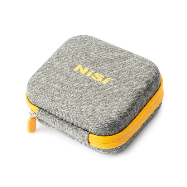 Gray and yellow protective carrying case with NiSi branding, shown at an angle against white background.