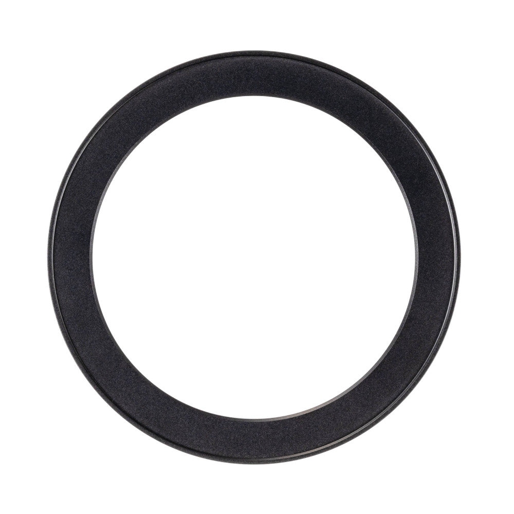 Black circular adapter ring viewed straight-on against a white background, showing the front face with textured matte finish and inner opening.