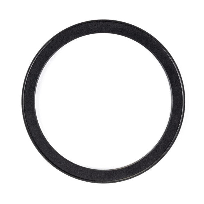 Black circular adapter ring shown from front view against white background, displaying the inner and outer diameter with textured surface finish.