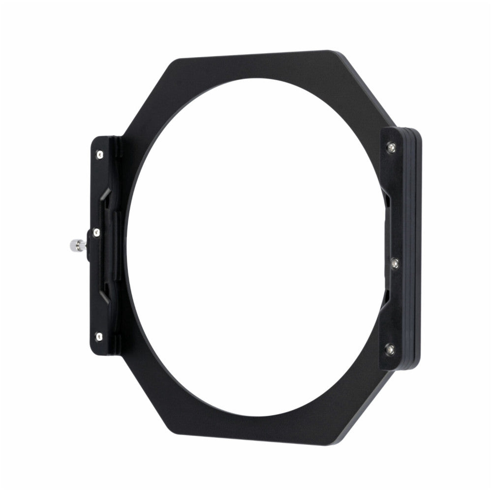 Black square filter holder with circular opening, shown from front view with side mounting brackets visible against white background.
