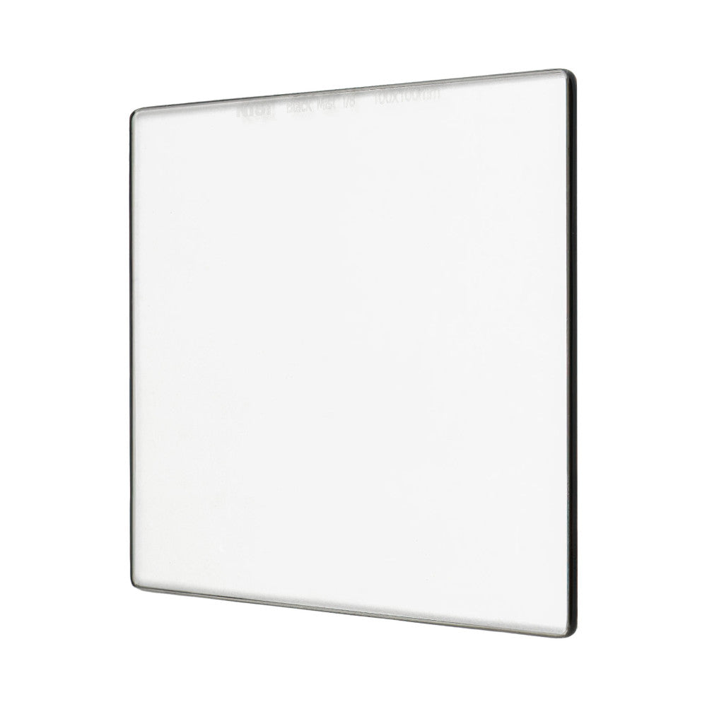 Square glass filter with dark frame border shown at an angled perspective view against white background.