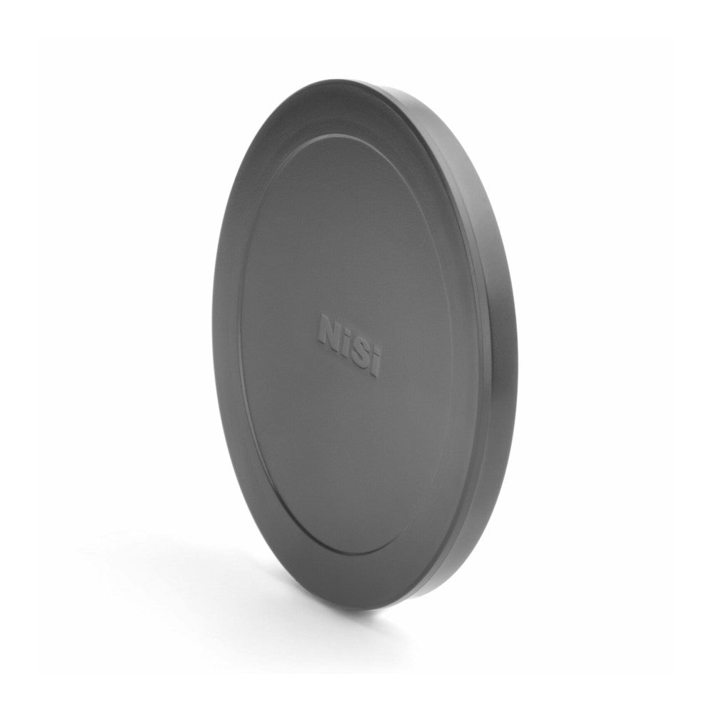 Gray circular lens cap with "NiSi" branding, shown at a slight angle against white background.
