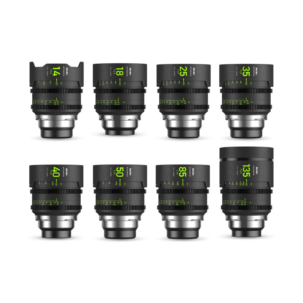NiSi ATHENA PRIME Full Frame Cinema Lens MASTER Kit - 8 Lenses PL Mount