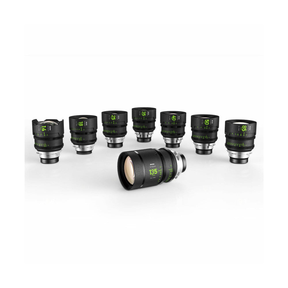 NiSi ATHENA PRIME Full Frame Cinema Lens MASTER Kit - 8 Lenses PL Mount