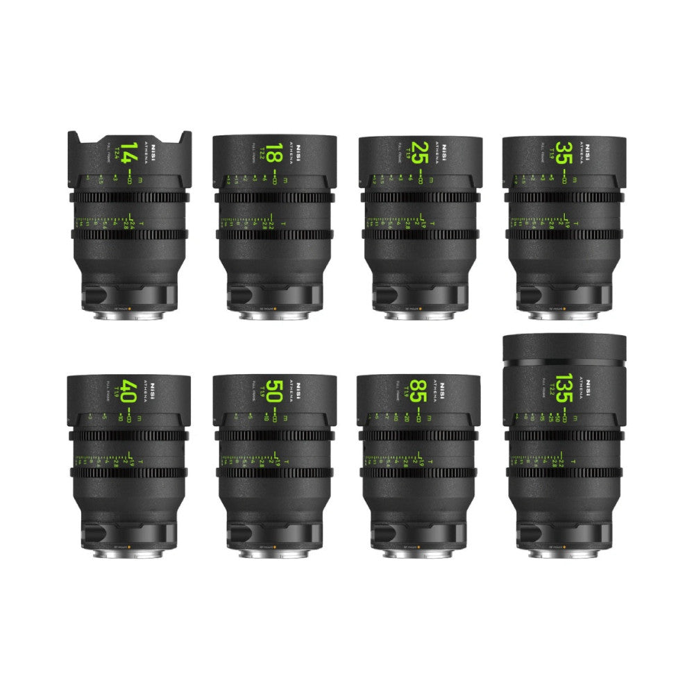 NiSi ATHENA PRIME Full Frame Cinema Lens Master Kit with 8 Lenses (RF Mount)