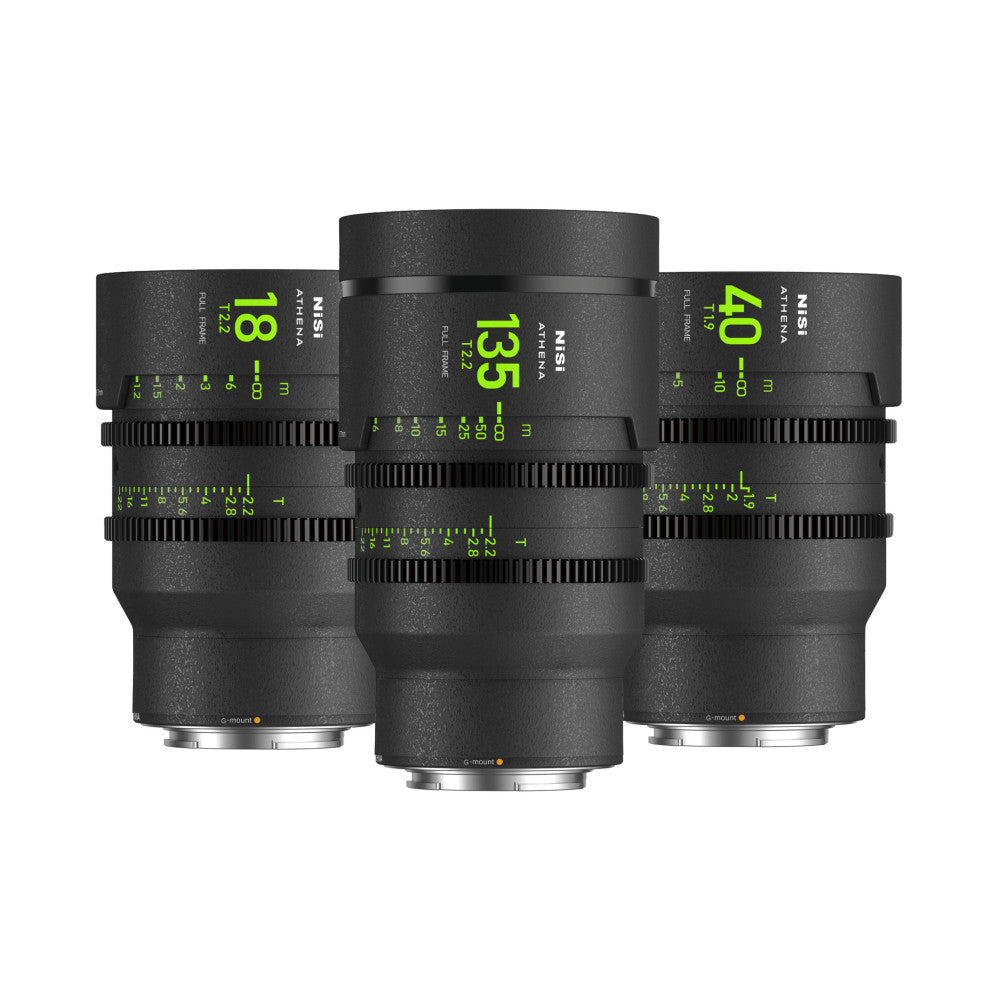 NiSi ATHENA PRIME Full Frame 3-Lens Add-On Kit (18mm T2.2, 40mm T1.9, 135mm T2.2, G Mount)