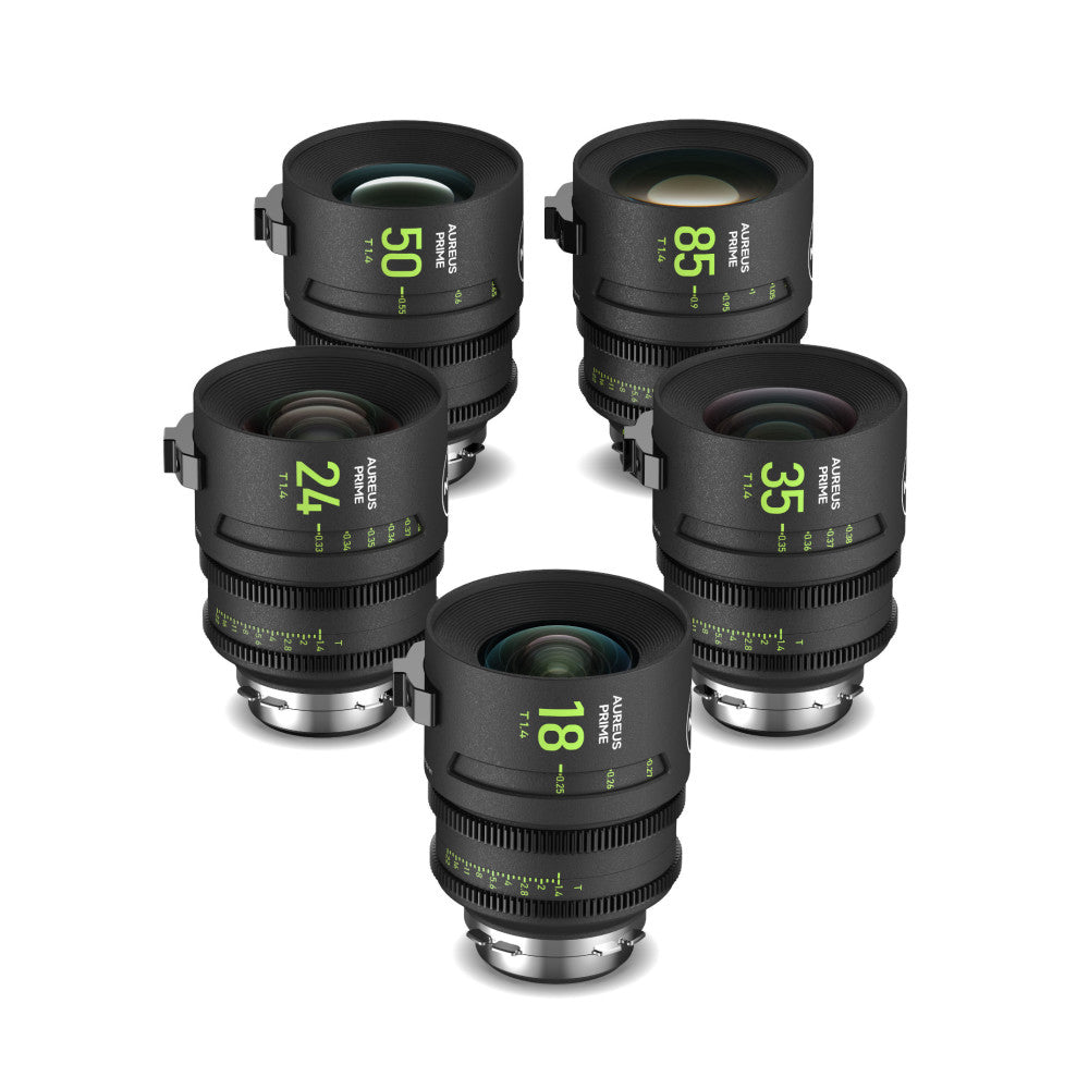 NiSi Aureus Prime Full Frame T1.4 Cinema Lens Kit (18mm, 24mm, 35mm, 50mm, 85mm PL Mount)